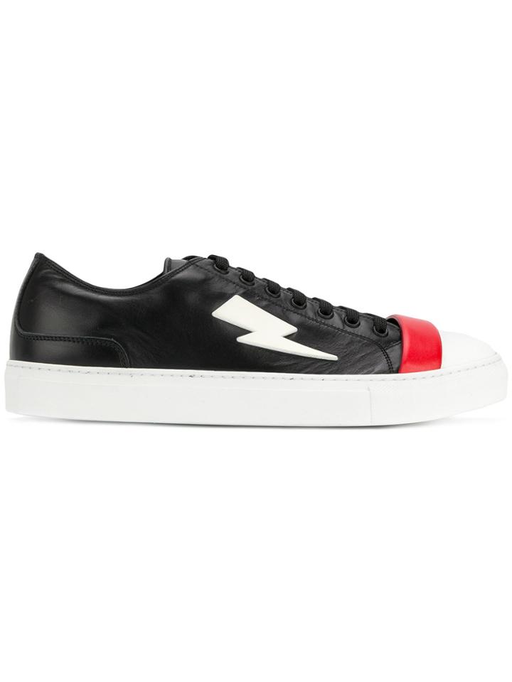 Neil Barrett Lightning Print Lace-up Sneakers - Black
