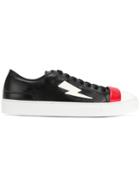 Neil Barrett Lightning Print Lace-up Sneakers - Black