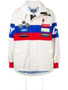 Diesel Colour-block Patch Parka - White