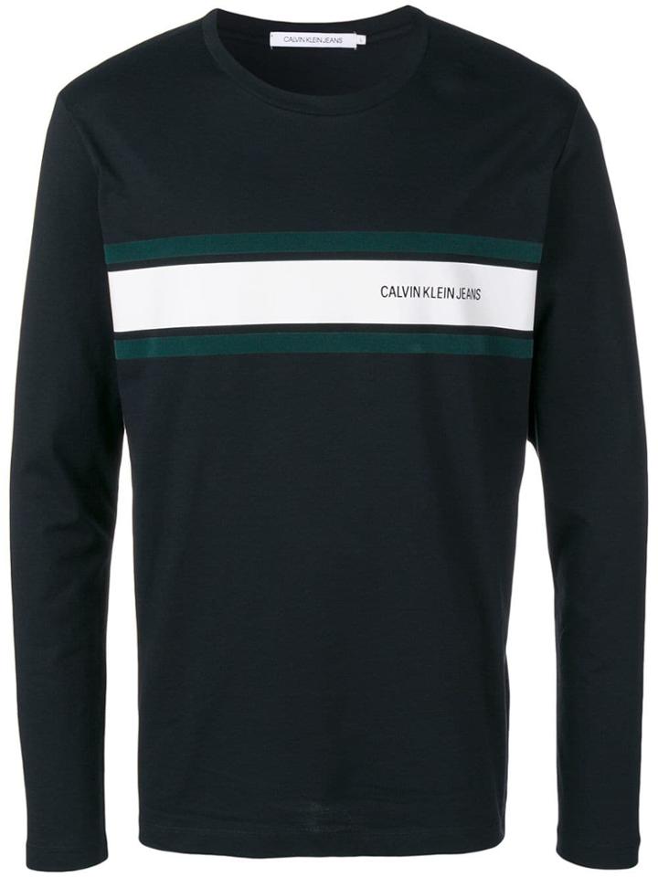 Calvin Klein Jeans Logo Stripe Sweatshirt - Black