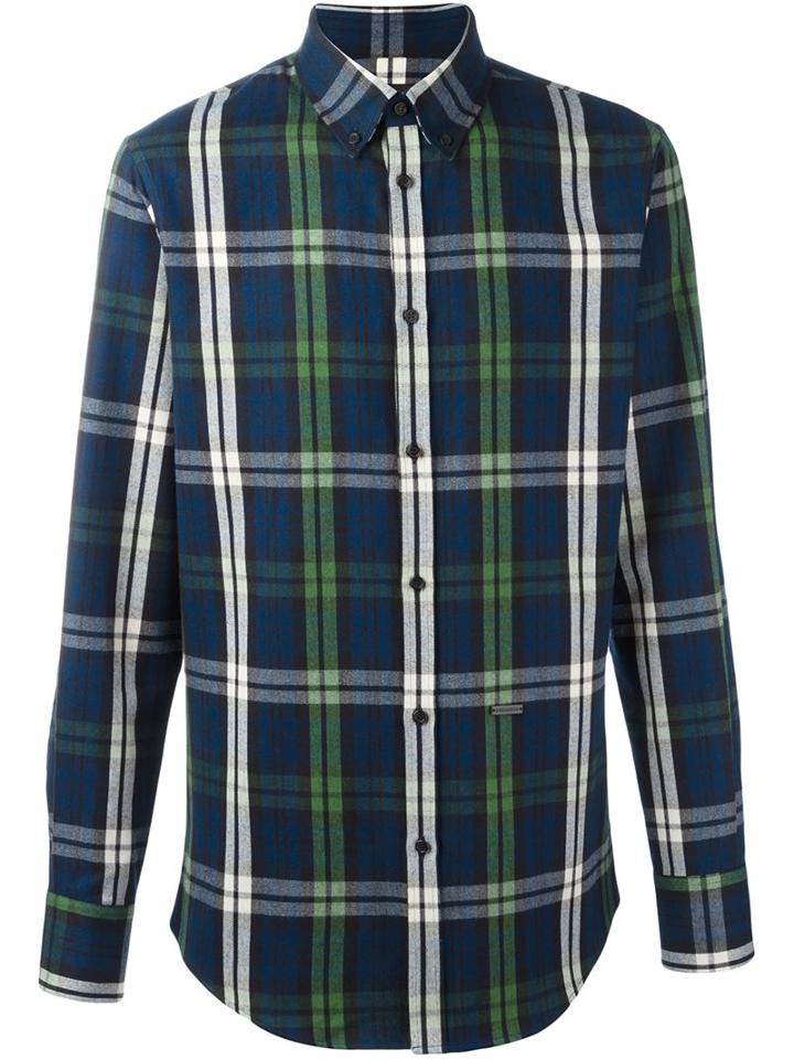 Dsquared2 Checked Shirt, Men's, Size: 48, Black, Cotton
