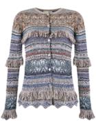 Knit Cardigan - Women - Acrylic/lurex/polyester/viscose - M, Blue, Acrylic/lurex/polyester/viscose, Cecilia Prado