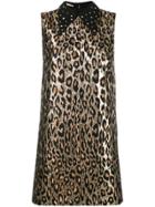 Miu Miu Metallic Leopard Printed Dress - Gold