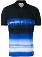 Versace Greca Contrast Stripe Polo, Men's, Size: Large, Blue, Cotton