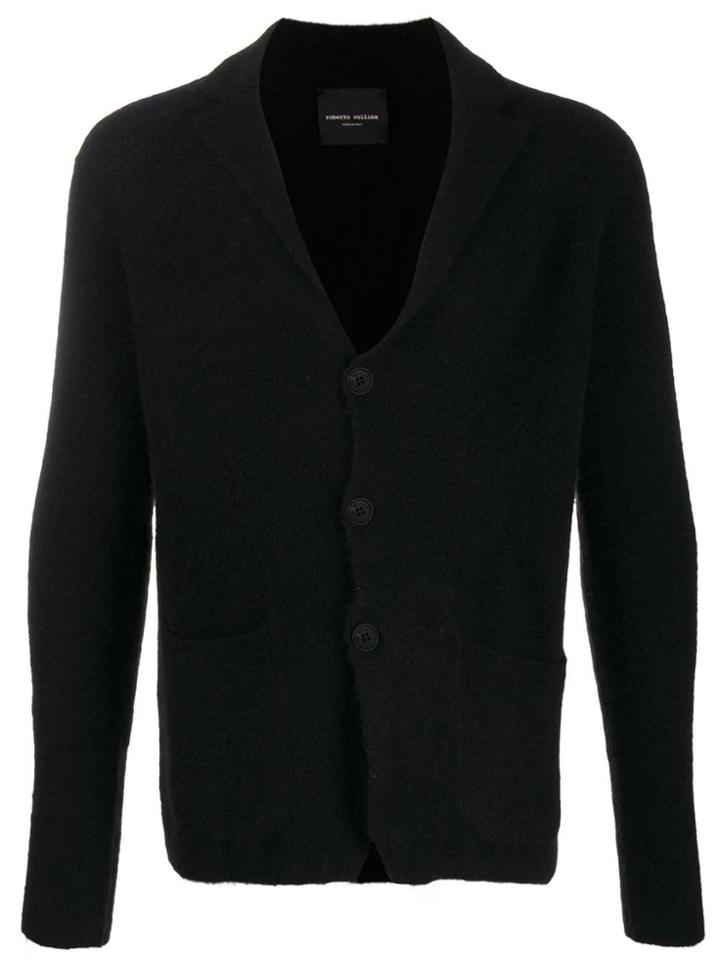 Roberto Collina Slim-fit Button-up Cardigan - Black
