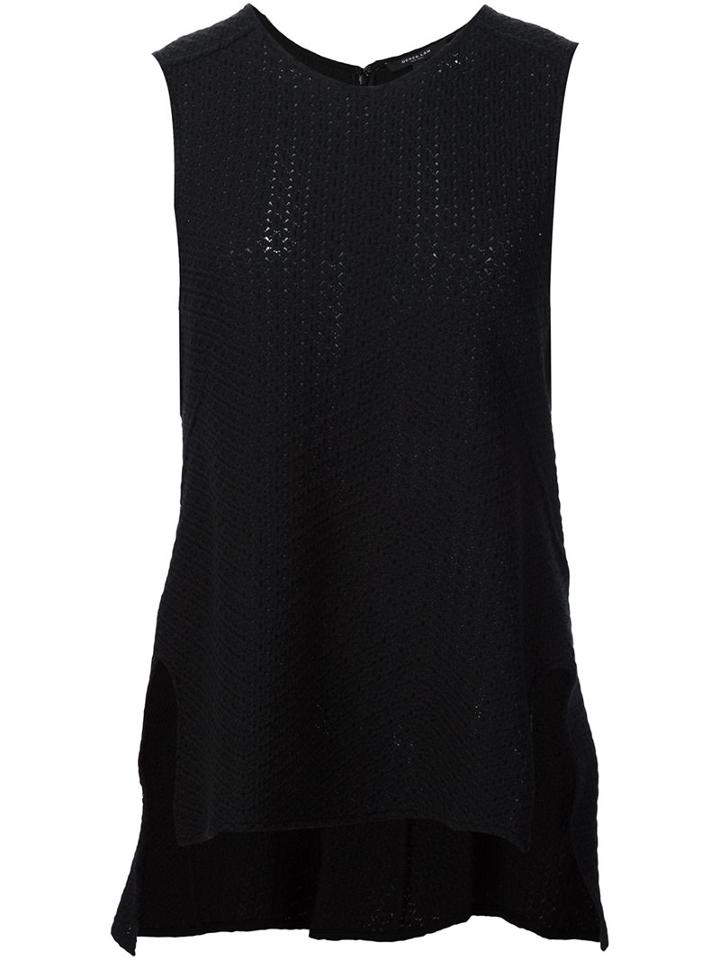 Derek Lam Asymmetric Knitted Tank, Women's, Size: 48, Black, Cotton/polyimide