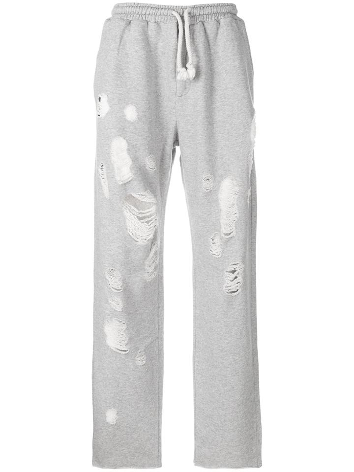 Paura Distressed Tracksuit Bottoms - Grey