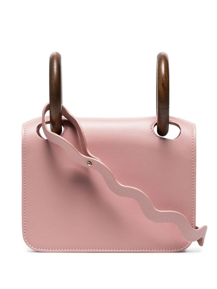 Roksanda Blush Pink Neneh Mini Wooden Handled Leather Shoulder Bag