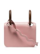 Roksanda Blush Pink Neneh Mini Wooden Handled Leather Shoulder Bag