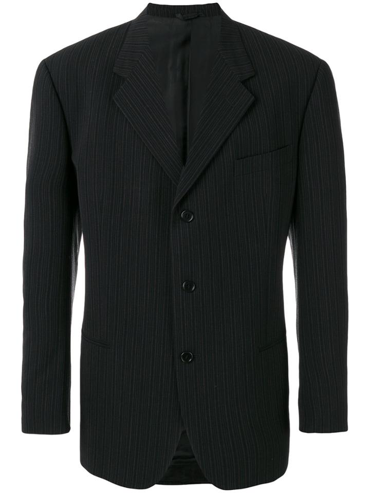 Romeo Gigli Vintage Pinstriped Blazer - Black