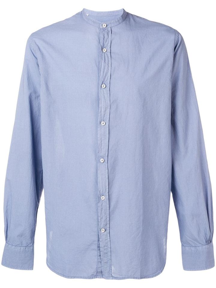 Officine Generale Mandarin Collar Shirt - Blue