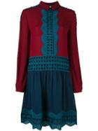Tory Burch Scallop Trim Dress, Women's, Size: 8, Blue, Silk/polyester/wool