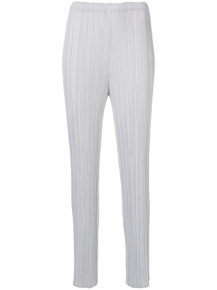 Issey Miyake Pleated Straight Trousers - Nude & Neutrals