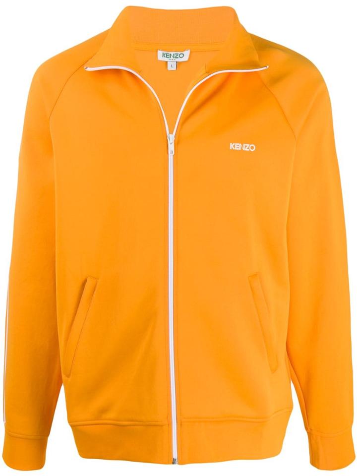 Kenzo Logo Print Track Jacket - Orange