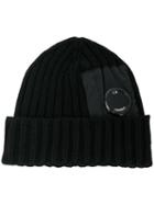 Cp Company Lens Detail Knitted Hat - Black