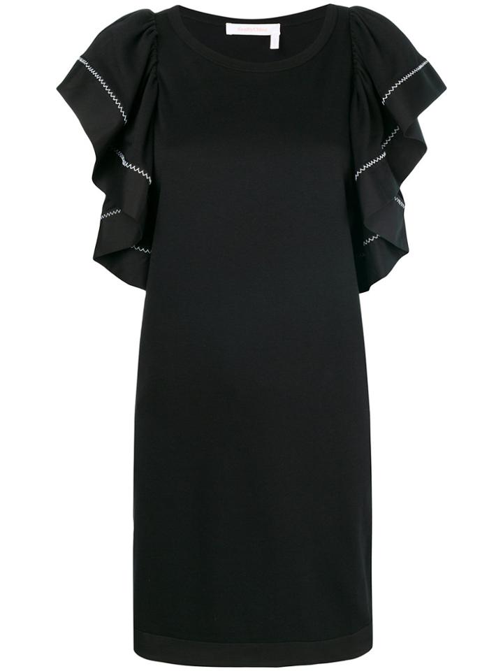 See By Chloé Ruffle Sleeved Dress - Black