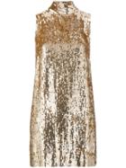 P.a.r.o.s.h. Sequin Halterneck Dress - Gold