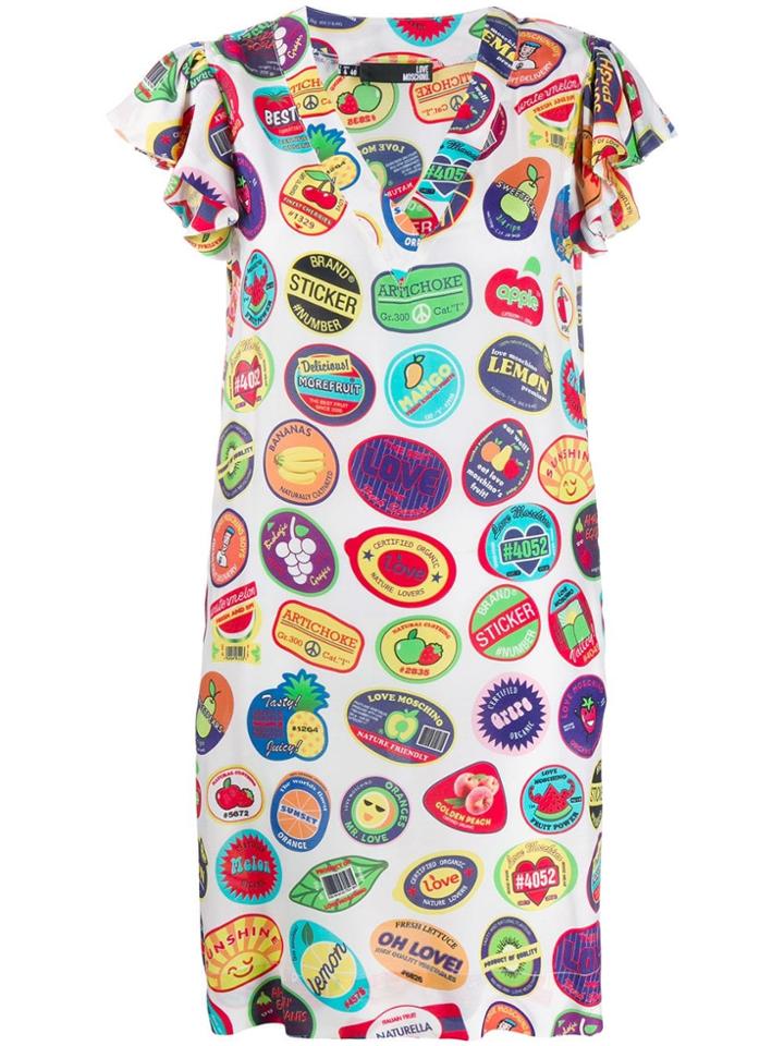 Love Moschino Multicoloured Print Dress - White