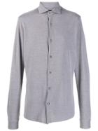 Z Zegna Longsleeved Textured Shirt - Grey