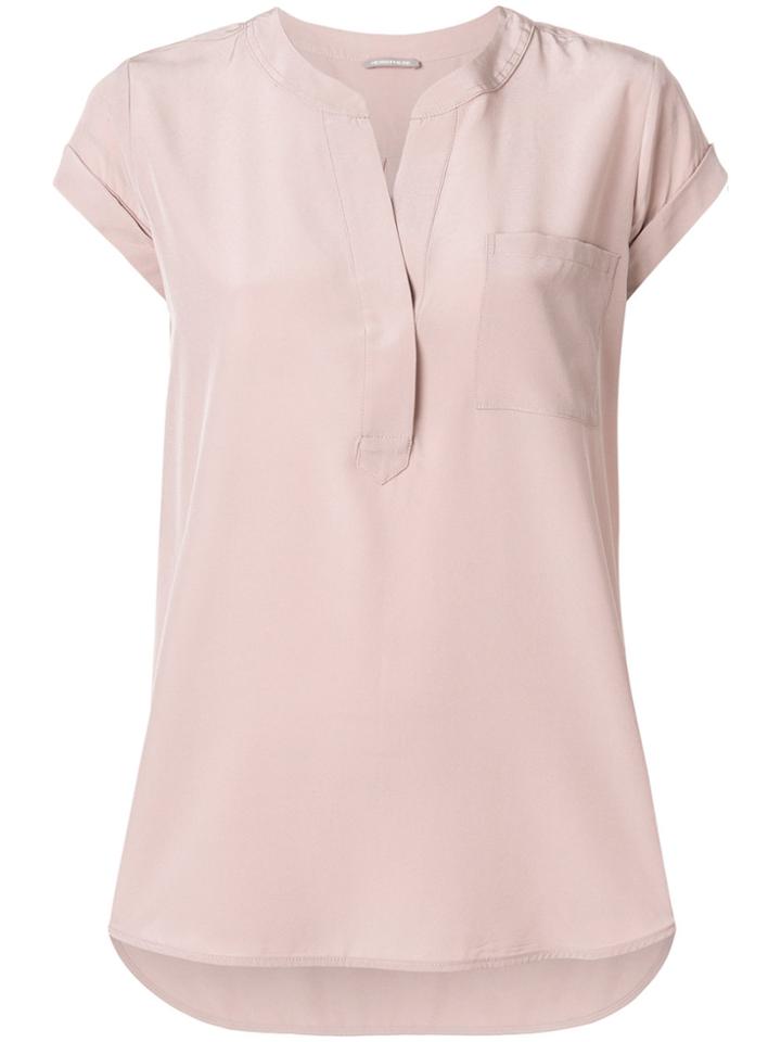 Hemisphere V-neck Pocket T-shirt - Pink & Purple