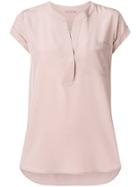 Hemisphere V-neck Pocket T-shirt - Pink & Purple