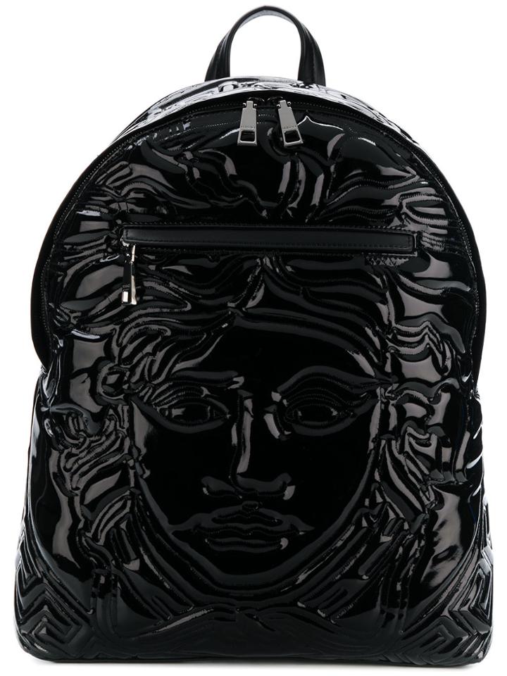 Versace Embossed Medusa Backpack - Black