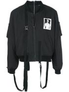Komakino Strap Detail Bomber Jacket - Black