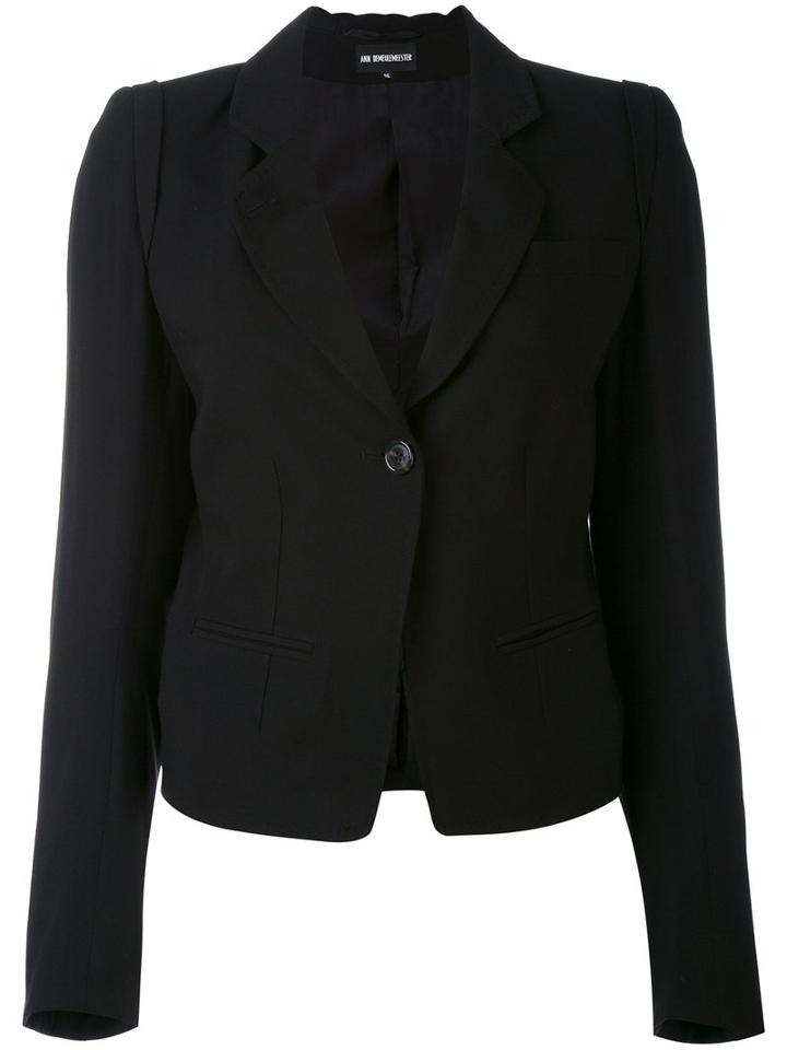 Ann Demeulemeester - One Button Blazer - Women - Silk/cotton/rayon/virgin Wool - 38, Black, Silk/cotton/rayon/virgin Wool