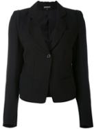 Ann Demeulemeester - One Button Blazer - Women - Silk/cotton/rayon/virgin Wool - 38, Black, Silk/cotton/rayon/virgin Wool