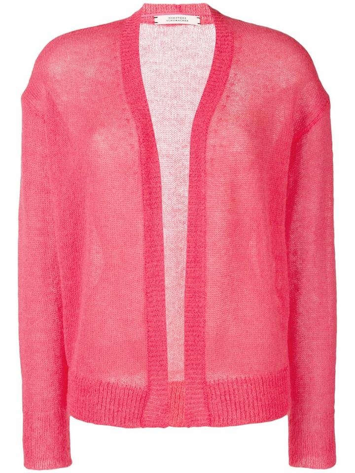 Dorothee Schumacher Semi-sheer Fuzzy Cardigan - Pink