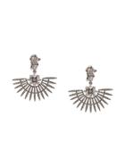 Oscar De La Renta Crystal Embellished Drop Earrings - Silver