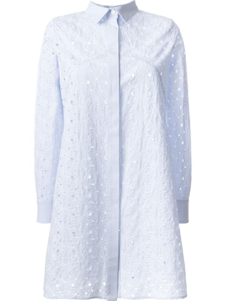 Si-jay Flower Lace Shirt Dress, Women's, Size: 40, Blue, Cotton