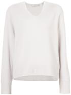 Vince Relaxed Fit V-neck Jumper - Nude & Neutrals