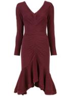 Tadashi Shoji Ribbed Longsleeved Dress - Red