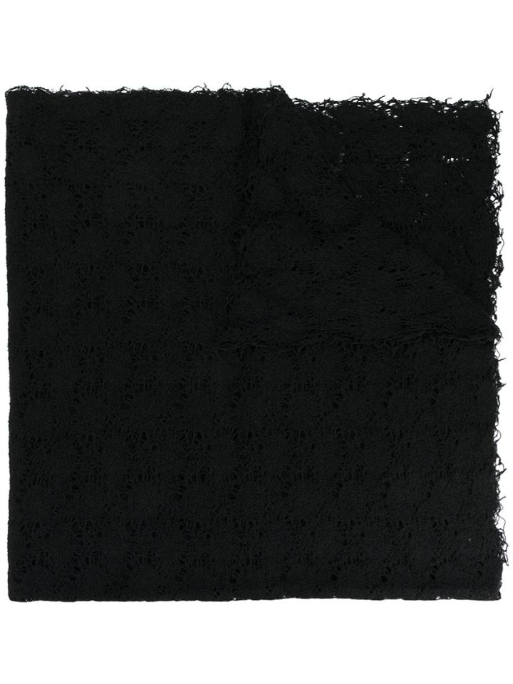 Faliero Sarti Frayed Knit Scarf - Black