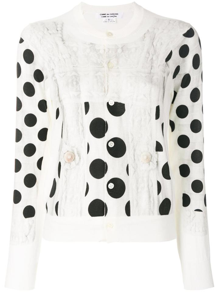 Comme Des Garçons Comme Des Garçons Lace Bib Polka Dot Cardigan -