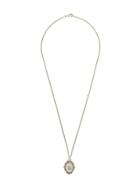 Chanel Pre-owned Baroque Embossed Stone Necklace - Gold