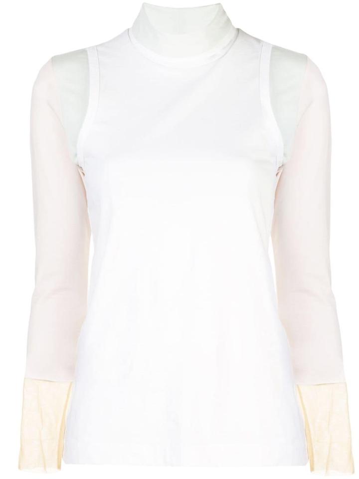 Toga Funnel Neck Patchwork Top - White