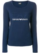 Ea7 Emporio Armani Embellished Logo T-shirt - Blue