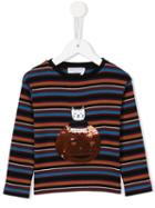 Sonia Rykiel Striped Cat And Pumpkin T-shirt, Girl's, Size: 8 Yrs