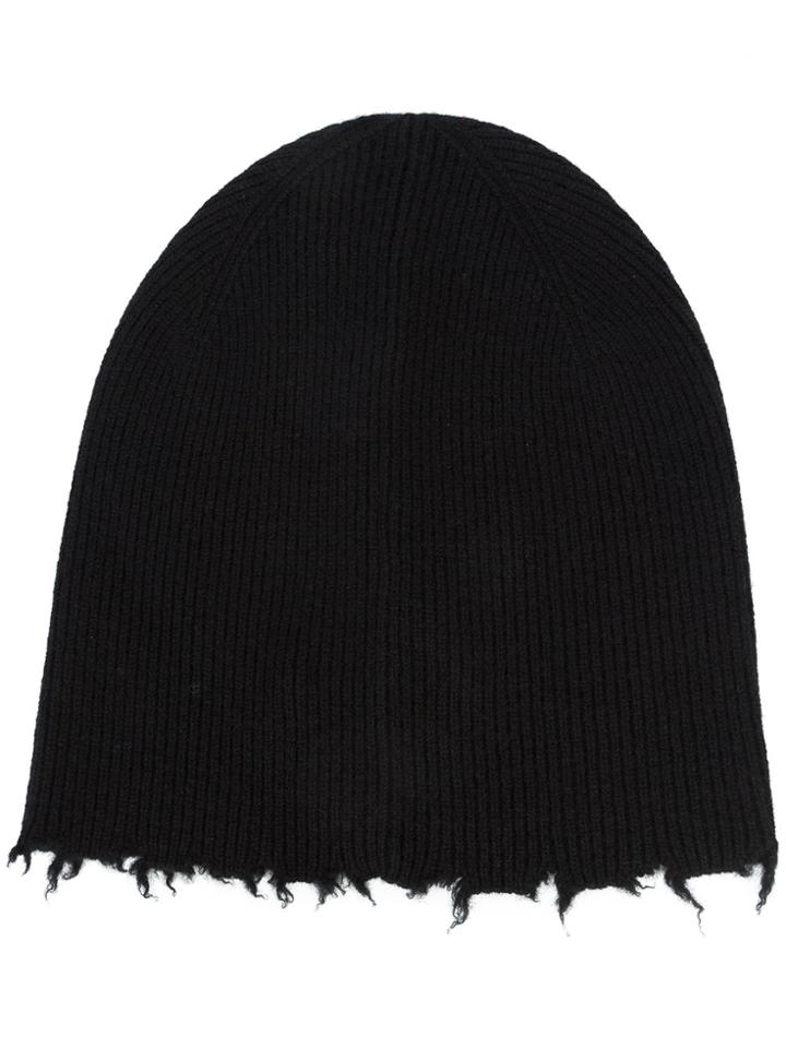 Helmut Lang Fray Edge Beanie - Black