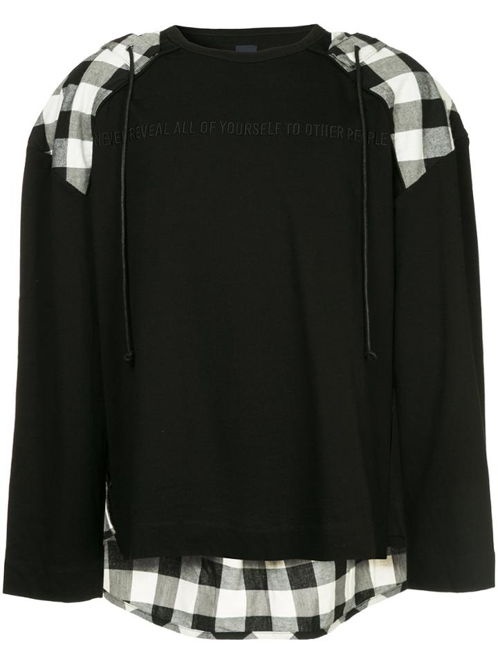 Juun.j Panelled Hoodie - Black