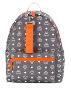 Mcm Repeat Logo Backpack - Grey