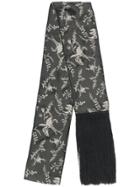 Forte Forte Fringed Floral Scarf - Black