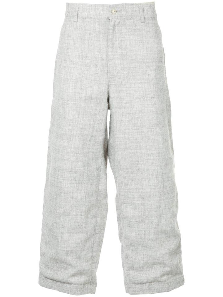 Comme Des Garçons Vintage Wide-leg Cropped Trousers - Grey