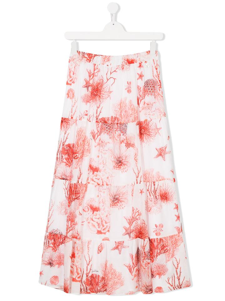 Roberto Cavalli Kids Teen Starfish Motif Skirt - Red