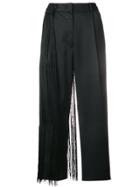 Mm6 Maison Margiela Fringed Cropped Trousers - Black