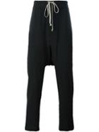 Rick Owens Drop-crotch Trousers, Men's, Size: 46, Black, Polyester/spandex/elastane/virgin Wool