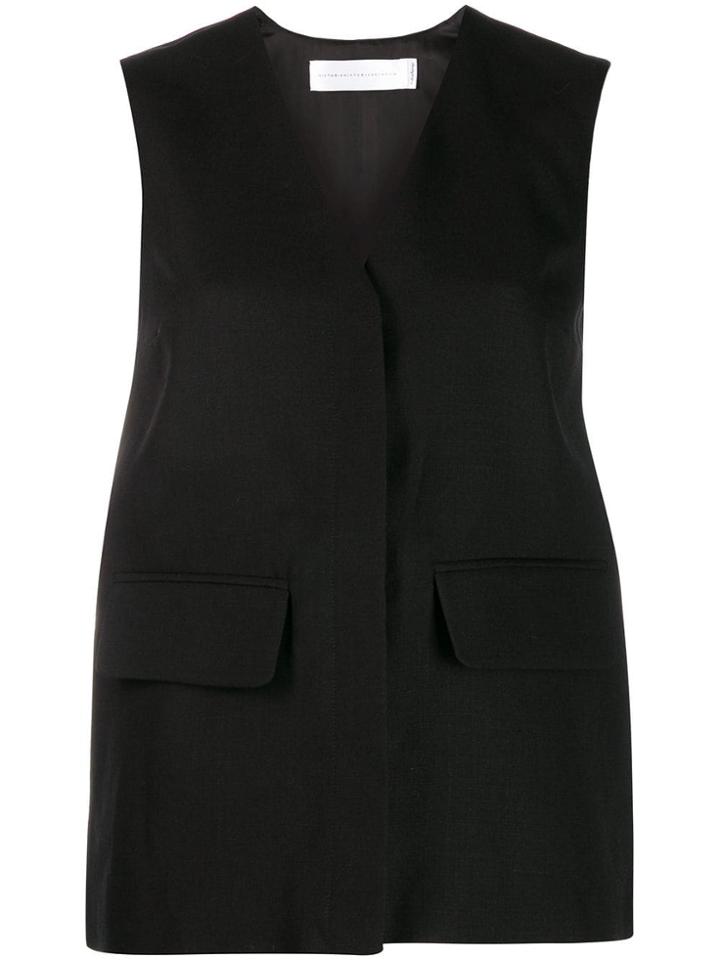 Victoria Victoria Beckham Pocket Waistcoat - Black