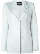 Giorgio Armani Loose-fit Blazer, Women's, Size: 44, Grey, Silk/spandex/elastane